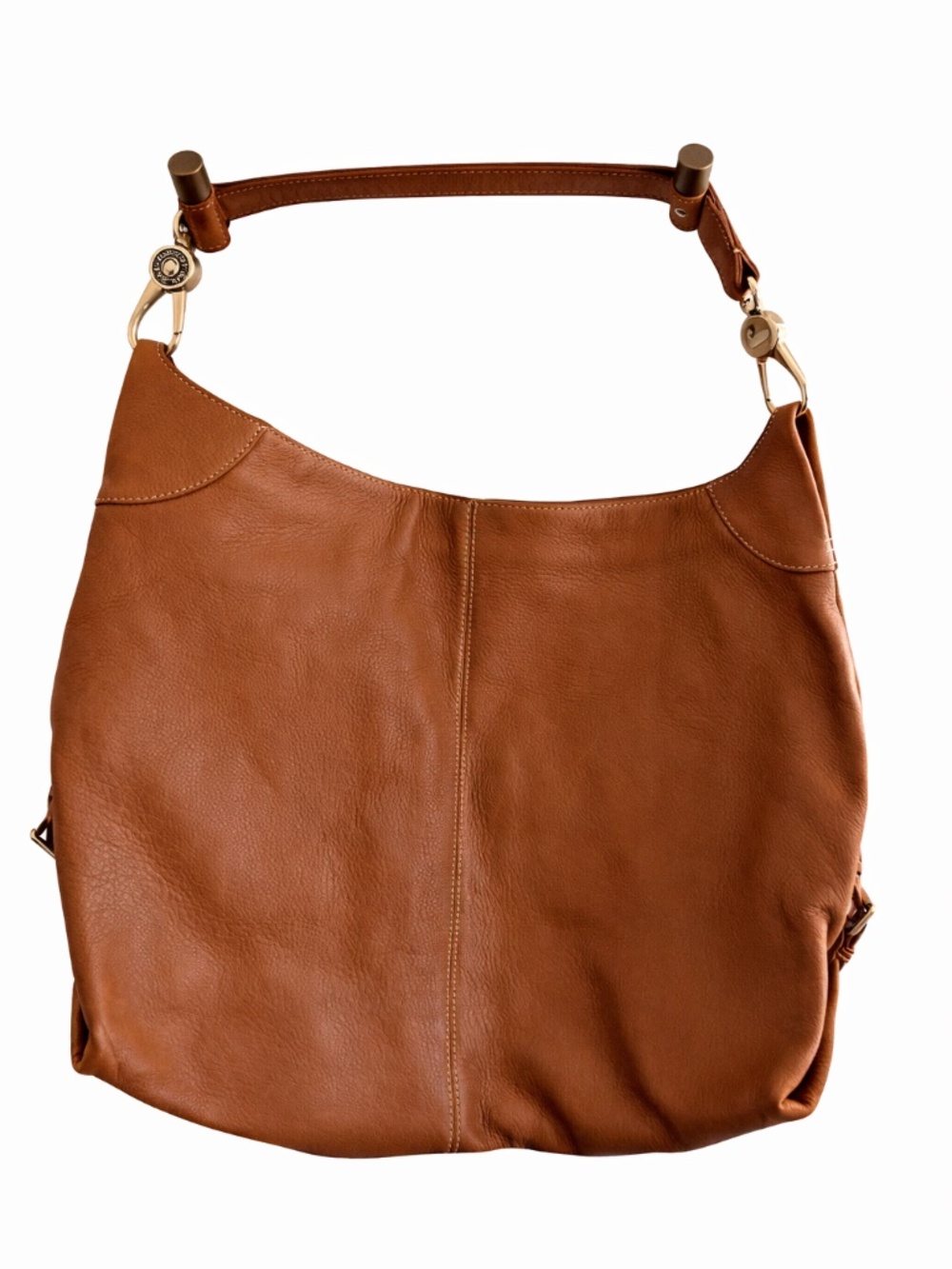 Dooney & Bourke Hobo Shoulder Bag Natural Tan Pebble Leather + Pink Lining